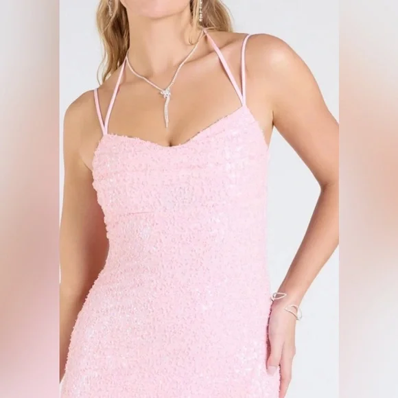 Windsor Kaitlyn Cowl Neck, Slit, Beaded, Sequin Formal Dress - Picture 3 of 6